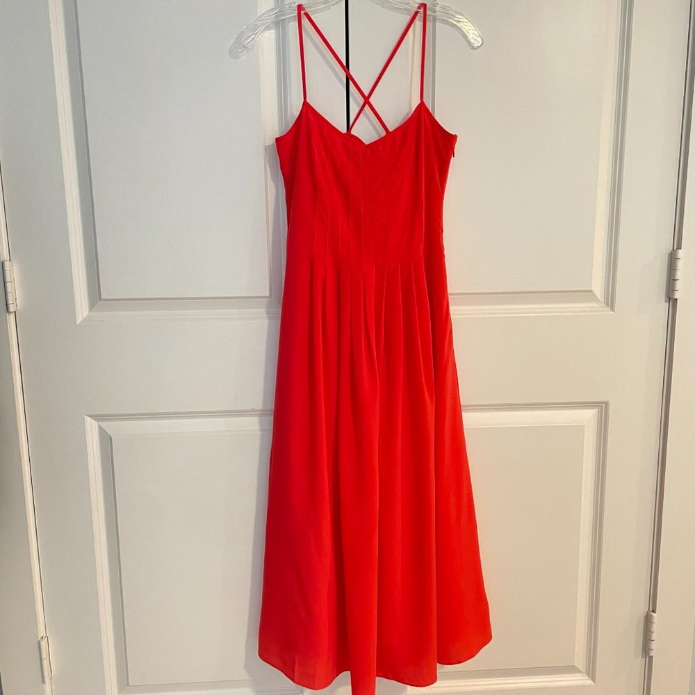 BNWT Banana Republic Floral Summer Midi Dress (Petite O, Red/Orange)